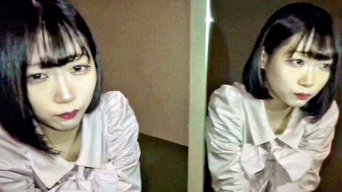 Sora 20yo Japanese loli slender girl in blouse mirror selfie