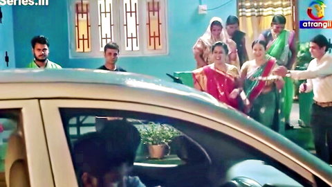 Amor Hilton as Indian bhabhi in saree with family group scene