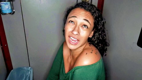 Takosha's 3rd gloryhole visit, curly-haired beauty ready to swallow