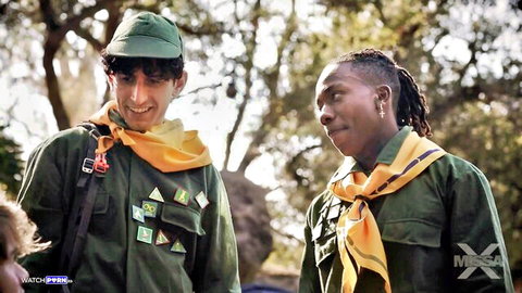Two handsome scouts in green uniforms in the woods, Scouts' Honor pt. 3 with Sienna Rae
