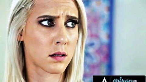 Sara Luvv surprised blonde witch in Girlsway lesbian orgy