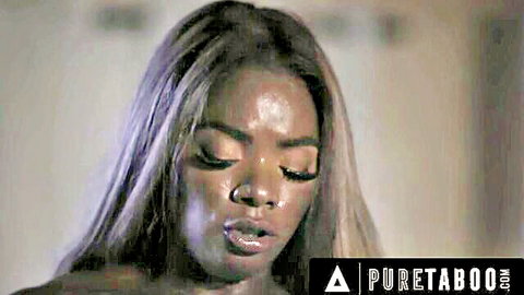 Ana Foxxx as emotional late wife in Pure Taboo scene, intense close-up