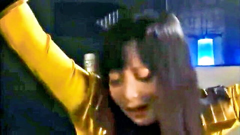 Asian babe in yellow dress posing seductively in Zenra JAV