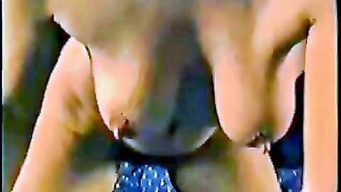 Mature mom with flabby pierced tits in close-up view