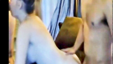 Ex-girlfriend nude from behind in doggy style with man, amateur fuck
