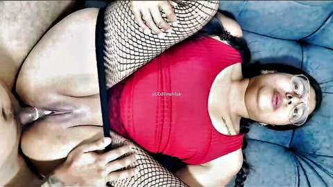 XxHomeMade curvy Indian amateur in fishnets takes missionary penetration