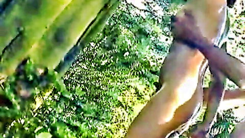 Exotic beauty in quickie doggy style fuck Jamaican jungle