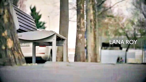 Lana Roy on park bench in outdoor scene from Rough School Abroad