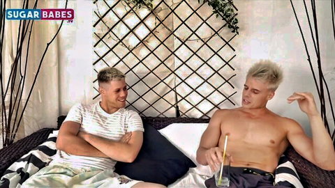 Diana Gabrovska in Love It Double: Two blonde hunks lounge intimately outdoors