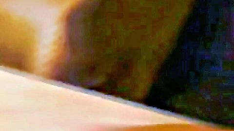 Blurry closeup of skinny Asian girl's shaved pussy riding thick cock in cowgirl