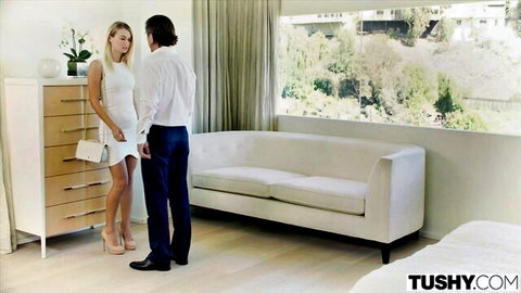 Natalia Starr in short white dress teases boyfriend