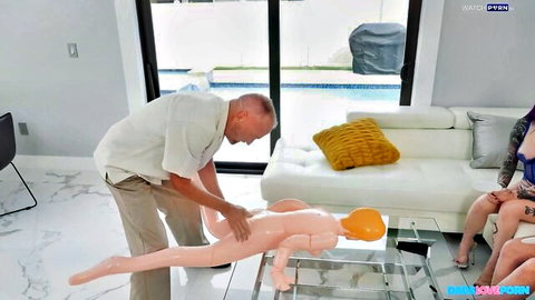 Valerica Steele watches dad touch sex doll in steamy on-set scene