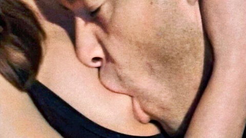 Tyra Misoux in sensual neck kiss close-up from Teeny Sex Parties
