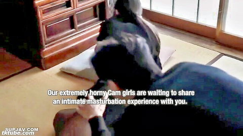 Man roughly fucks Japanese woman's pussy doggy style on tatami mat in traditional room