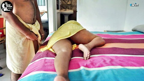 Sri Lankan stepaunt exposes in yellow skirt for stepson, starring Slsexystrips