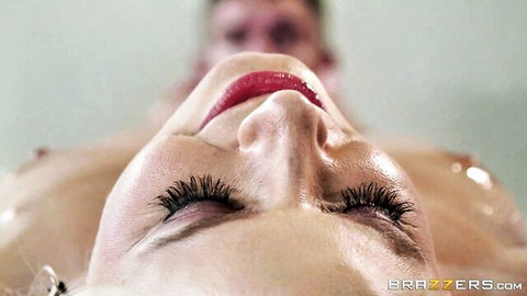 Anikka Albrite wet and topless during office massage with Mick Blue