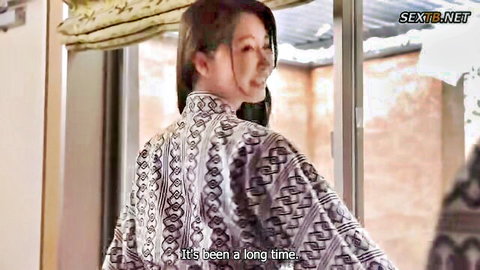 Ayumi Miura in kimono, smiling back view from JAV ravishment scene