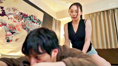 Saran Ito as beautiful neighborhood wife giving intimate massage in tank top and shorts