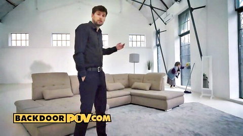 Tiffany Doll in POV anal pounding as suspicious maid, intense ass fuck