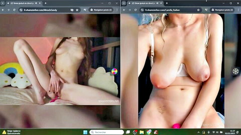 MiracleSandy nude pussy tease and Camilla Railian lingerie nipple exposure