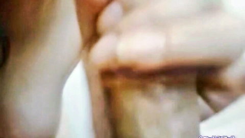Red-nailed hand strokes thick veiny cock in blurry POV handjob closeup
