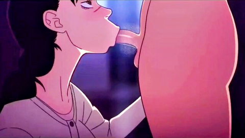 Brunette hentai girl licks huge pink ass in steamy scene