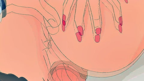 Cartoon redhead with red nails deepthroats thick veiny cock gripping it tightly.