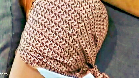Malay model Baby Suji teasing with patterned dress upskirt ass view