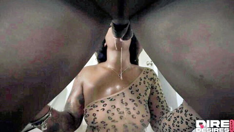 Carmela The Maneater in sheer leopard lingerie POV tease