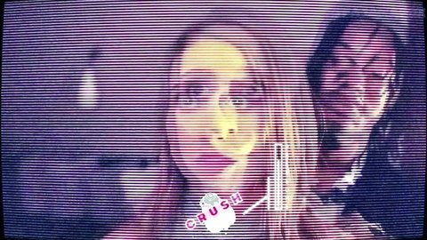 Distorted blonde woman crying and man in pain in ballbusting PMV thumbnail