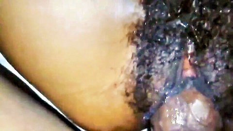 Tina876 Jamaican teen hairy pussy fucked hard closeup