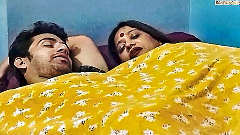 Gaya and young man in bed, Indian mature incest fantasy thumbnail