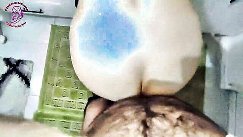 Turkish amateur stepmom with big ass fucked from behind in bathroom