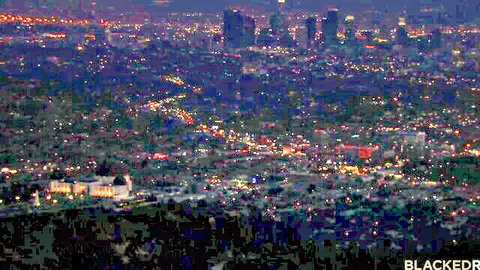 Eva Angelina and Valentina A share BBC with LA skyline view
