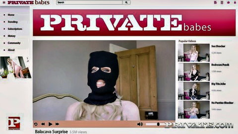 Georgie Lyall masked in balaclava, topless big tits tease