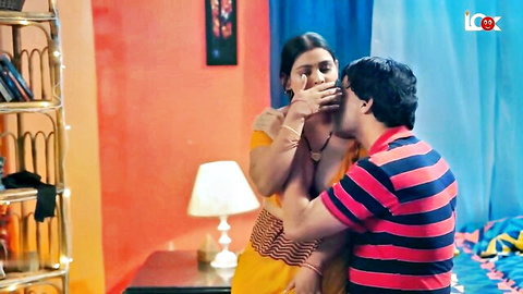 Indian fatty MILF in intimate kissing scene from memorable sex clip