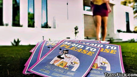 Ember Fiera approaches sexy maid Spencer Bradley posters in teasing promo