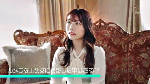 Saika in white blouse, thoughtful gaze in JAV seduction scene