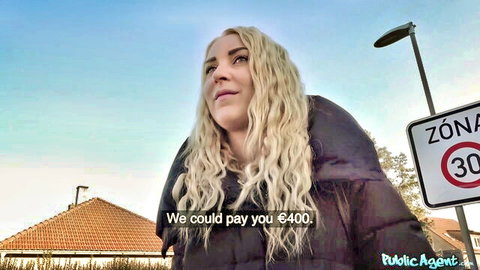 Amaris in PublicAgent outdoor pickup, blonde offers €400 for POV pussy eating