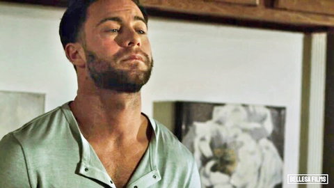 Lena Paul with handsome bearded man in intimate indoor scene