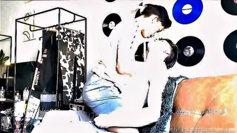 Sam Vu and Eros Garcia in intense gay anal sex pose