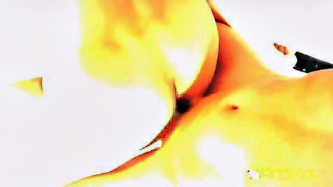 Topless Japanese woman in erotic side pose, exposed breasts and curves