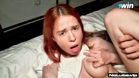 Redhead Martin Spell in intense NoLube sex scene, surprised expression