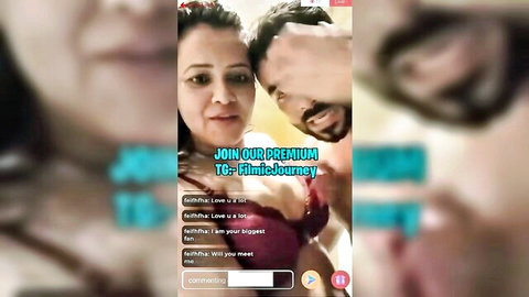 Priya Gamre in red lingerie teasing threesome with Indian men homemade