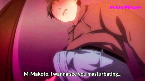 Hentai brother Makoto surprised as stepsister requests masturbation view