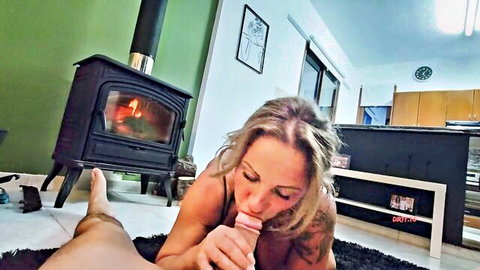 Tattooed blonde sweetpinkpussy gives intense blowjob in lingerie