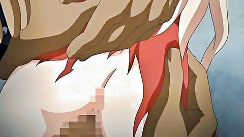 Anime nympho with big tits gangbanged by red monsters in hentai