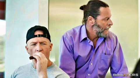 Brazzers double date with two suited men turns into FFM fantasy threesome