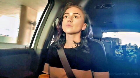 Gisele in Blackambush car scene, seductive brunette looking up