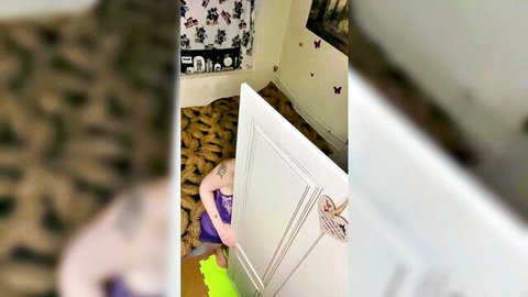 Tattooed Desi cougar stepmom squatting in purple top, secret affair tease